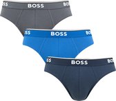 HUGO BOSS Power briefs (3-pack) - heren slips - blauw - navy - grijs - Maat: M