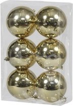 12x Gouden kunststof kerstballen 10 cm - Glans - Onbreekbare plastic kerstballen - Kerstboomversiering Goud