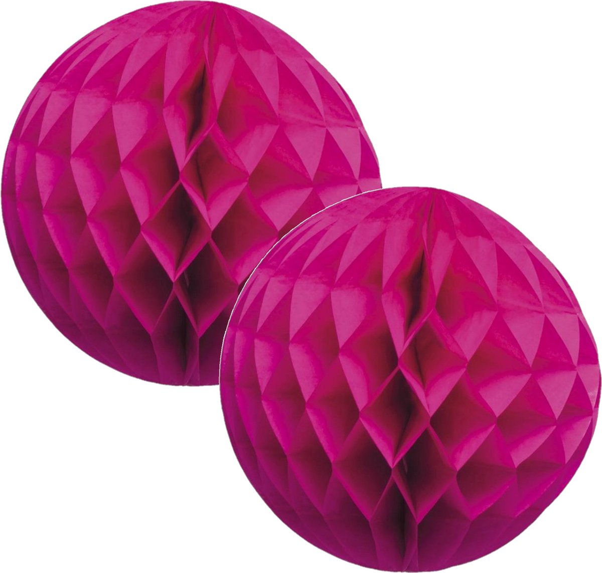 6x Papieren kerstballen fuchsia roze 10 cm Kerstversiering - Kerstboomversiering - Kerstballen van papier