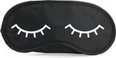 Slaapmasker - met slapende oogjes - zwart/wit - one size - slaapmaskertje / oogmasker