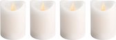 Set de 4x pièces de bougies led / bougies souches blanc ivoire avec télécommande - Bougies électriques