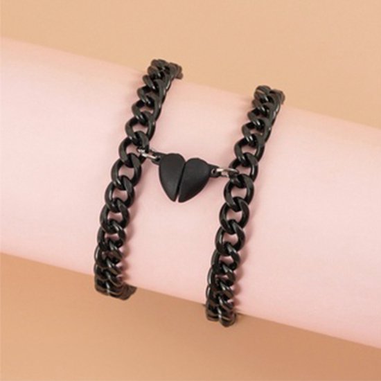 Bixorp Friends - Bracelets d'amitié pour 2 - Coeur magnétique Zwart - Bracelet BFF
Filles - Bracelet Best Friends Cadeau d'amitié pour deux