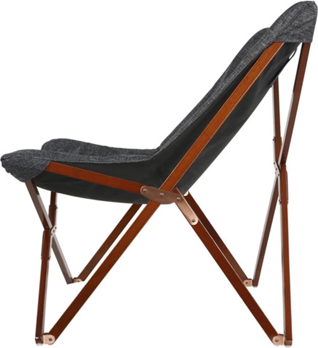 Lesli Living Chaise papillon - 73x85x95 cm - Gris et brun