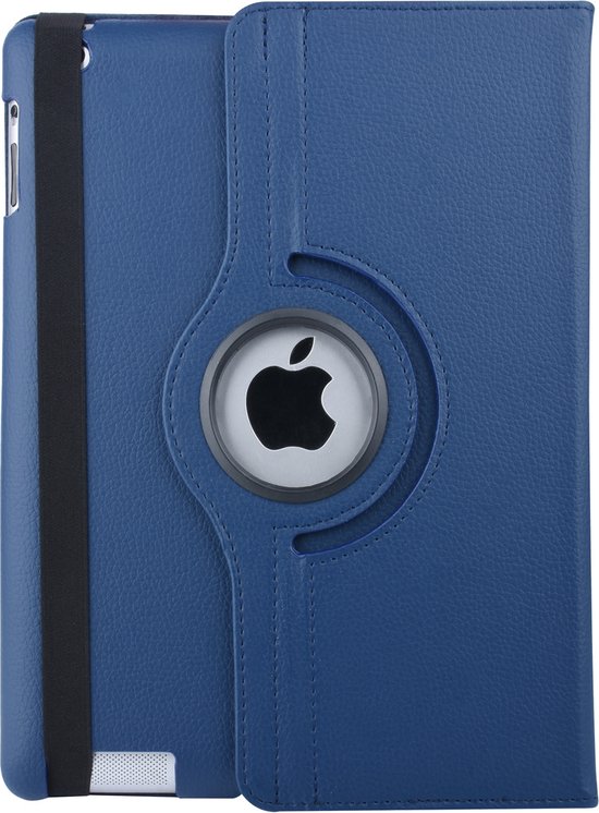 Apple iPad 2-3-4 Blauw 360 degrés de couverture rotative - Book Case Tablet cover
