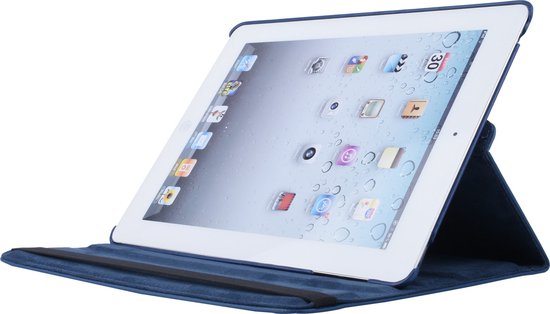 Apple iPad 2-3-4 Blauw 360 degrés de couverture rotative - Book Case Tablet cover