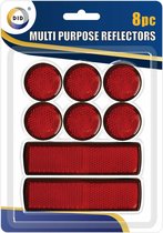 Pakket van 16x multifunctionele zelfklevende rode reflectoren/fietsreflectoren - Fiets accessoires/veiligheid/zichtbaarheid