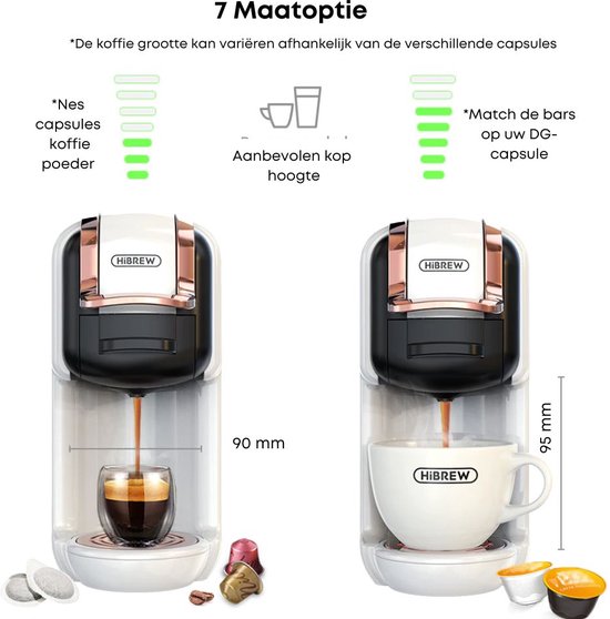 HiBREW H1A Machine à Café Cafetière Multi Capsules 4 en 1 Eau Froide et
