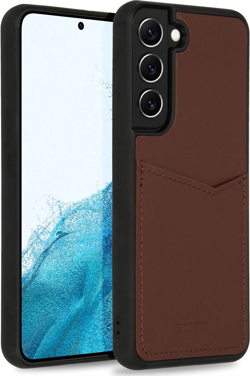 Accezz Premium Leather Card Slot Backcover Samsung Galaxy S22 hoesje - Bruin