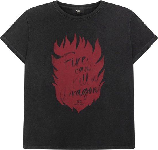Alix the label Dames Fire T shirt Zwart maat XS bol