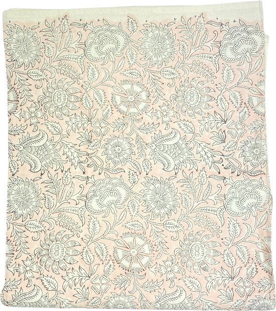 Tafelkleed - handgemaakt - blockprint - katoen - roze