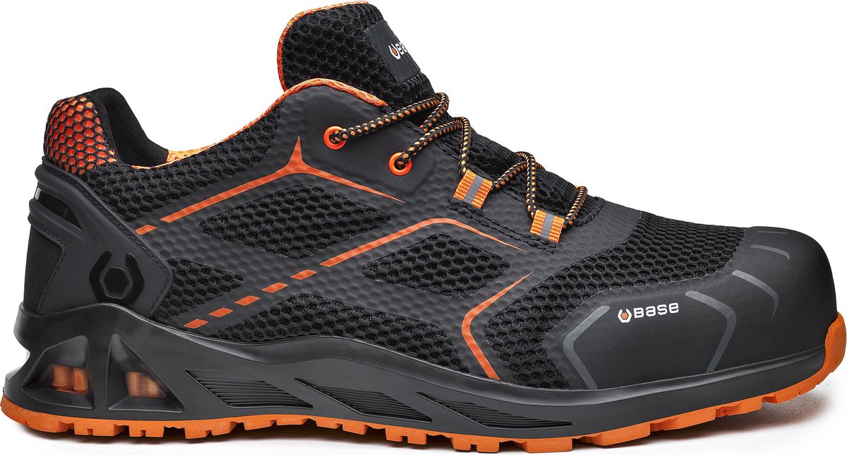 Base - Werkschoen K-Step - S1P HRO SRC - Zwart / Oranje - Maat 45