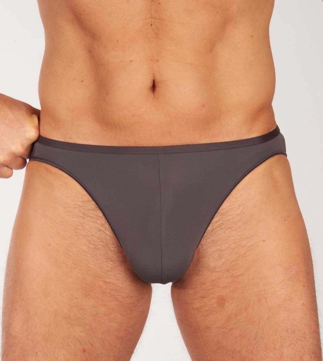 HOM Plumes micro briefs (1-pack) - heren micro slip microfiber - antraciet grijs