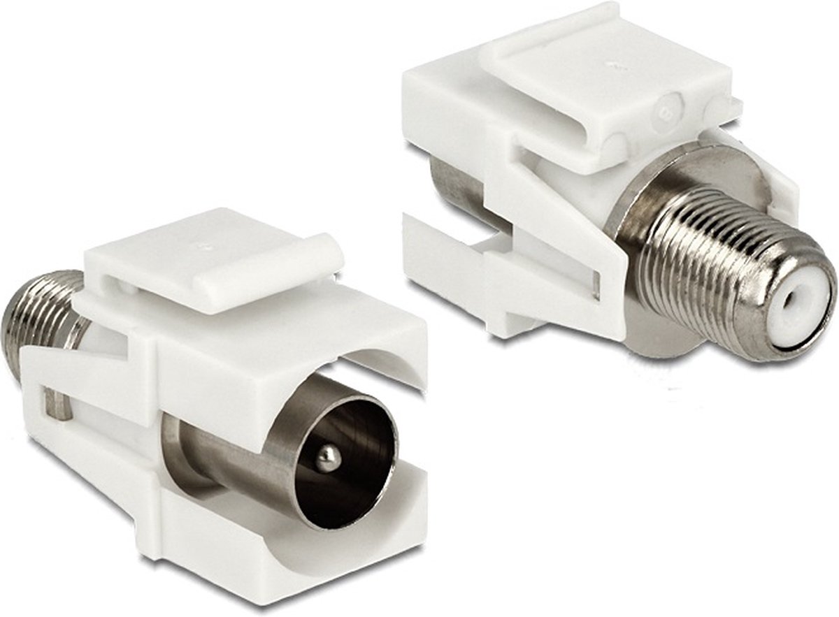Keystone module F (v) - Coax IEC (m) verzonken aansluiting / wit