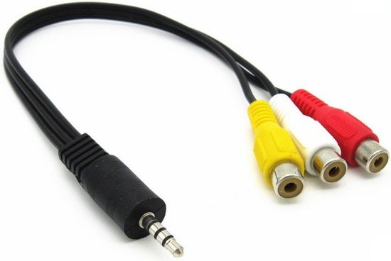 Coretek LED TV 3,5 mm Jack 4 pôles - Adaptateur composite compatible avec Samsung BN39-01154E et BN39-01154H et LG - 0,15 mètre