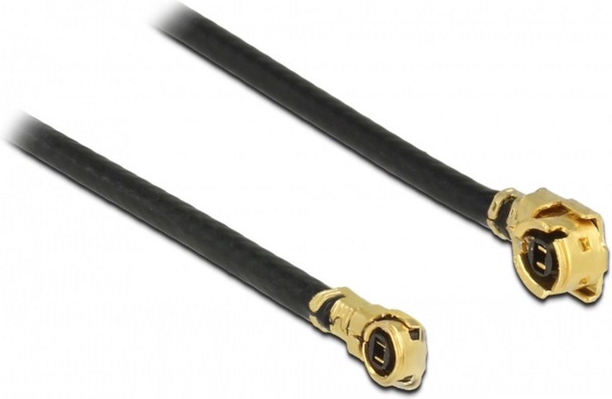 MHF I (v) - MHF 4L (v) kabel - Micro Coax (1,13 mm) - 50 Ohm / zwart - 0,50 meter