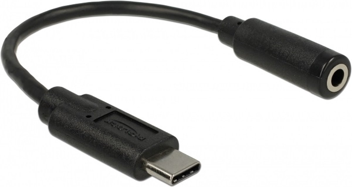 USB-C naar 3,5mm Jack audio adapter - actief / zwart - 0,15 meter