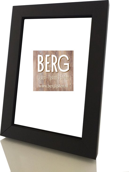 Stretto zwart glad gelakt hout fotolijstje - Lijst Op Maat