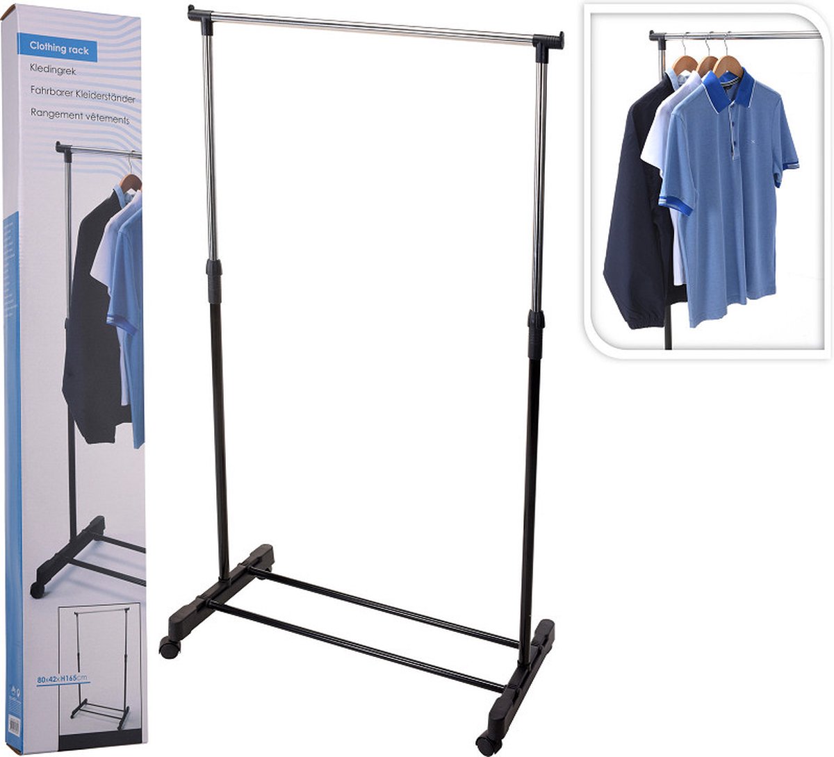 Kledingrek enkel 80x43x160cm