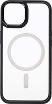 Shop4 - Geschikt voor iPhone 14 Plus Hoesje - Luxe Bumper Back Case met Magneetfunctie Metaal Zwart