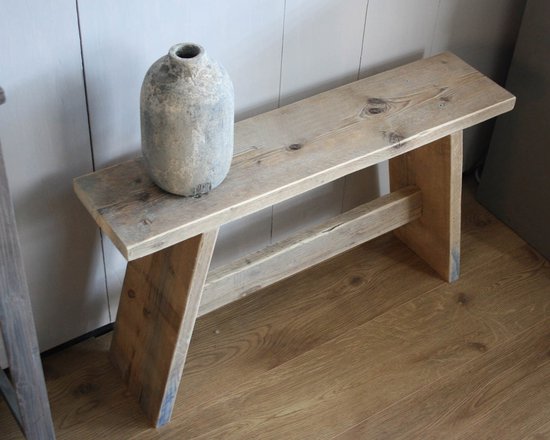 Banc en bois d'échafaudage 110 cm - Bois usagé - Chutes de bois - 110x19,5x47 cm