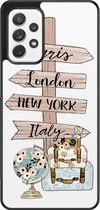 Leuke Telefoonhoesjes - Hoesje geschikt voor Samsung Galaxy A52 5G - Where to go next - Backcover zwart - Tekst - Multi