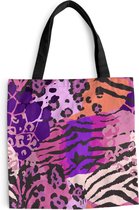 Sac Bandoulière - Sac de Plage - Shopper Animaux - Imprimé Panthère - Rose - 45x45 cm - Sac en coton