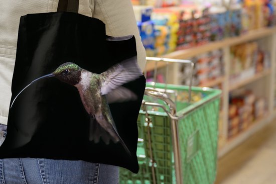 Sac Bandoulière - Sac De Plage - Shopper Colibri - Vogel - Ressorts - 45x45 cm - Sac Coton