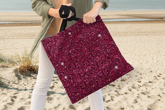 MuchoWow® Sac bandoulière - Sac de plage - Big Shopper - Sac shopping - Grenat - Structure - Signe du zodiaque - Motifs - 45x45 cm - Sac en coton