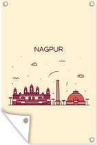 Tuindecoratie India - Skyline - Nagpur - 40x60 cm - Tuinposter - Tuindoek - Buitenposter