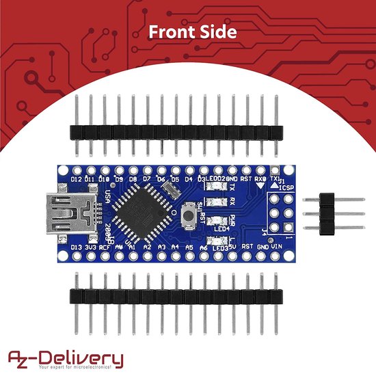 Azdelivery 3 Pcs Nano V3 Con Atmega328 Ch340 Con E Book Incluido