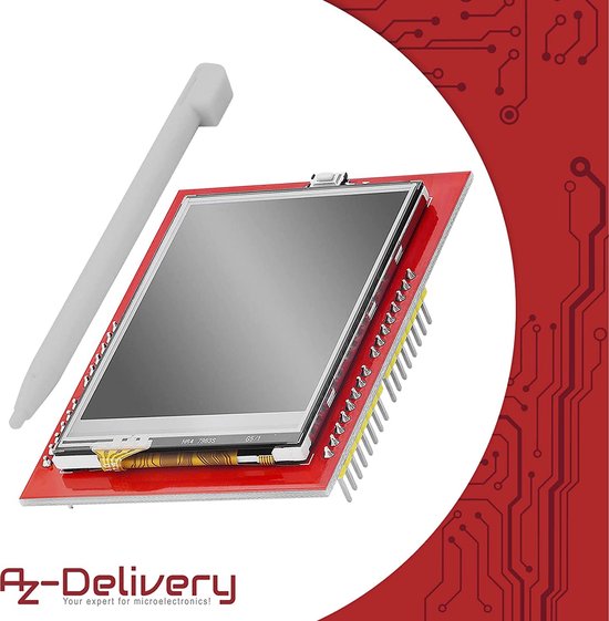 AZDelivery 5 x 2,4 pouces TFT LCD ILI9341/XPT2046 SPI Ecran Tactile Shield  240x320... | bol.com