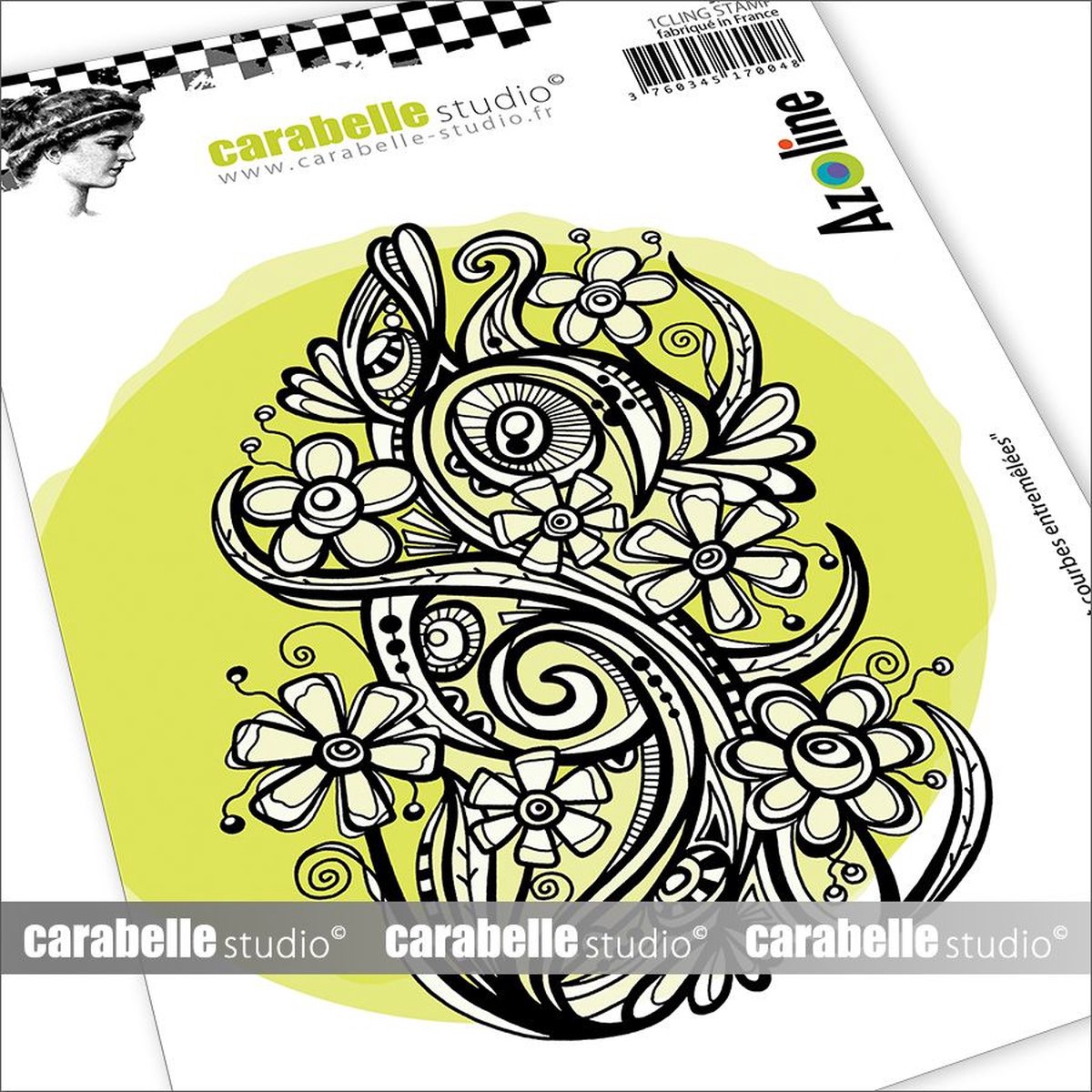 Carabelle Studio Cling Stamp A6 Flowers And Curves Intertw