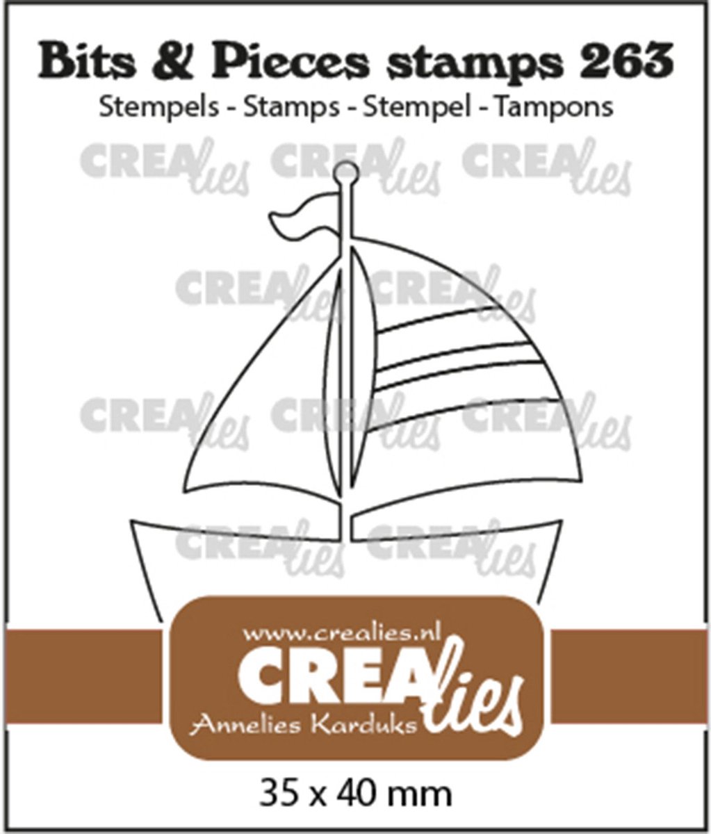 Crealies Bits & Pieces Stempels Zeilboot