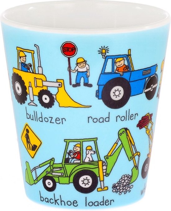 heel klein Werkvoertuigen tractor kinder melamine bekertje (8 x 7 cm)- Tyrrell Katz van Tyrrell Katz — afbeelding 2