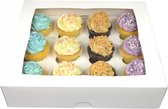 Witte doos voor 12 cupcakes (25 stuks)