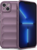 Mobigear Hoesje geschikt voor Apple iPhone 14 Plus Telefoonhoesje Flexibel TPU | Mobigear Bumpy Backcover | iPhone 14 Plus Case | Back Cover - Paars
