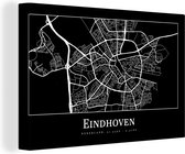 Canvas Schilderij Plattegrond - Eindhoven - Kaart - Stadskaart - 120x80 cm - Wanddecoratie