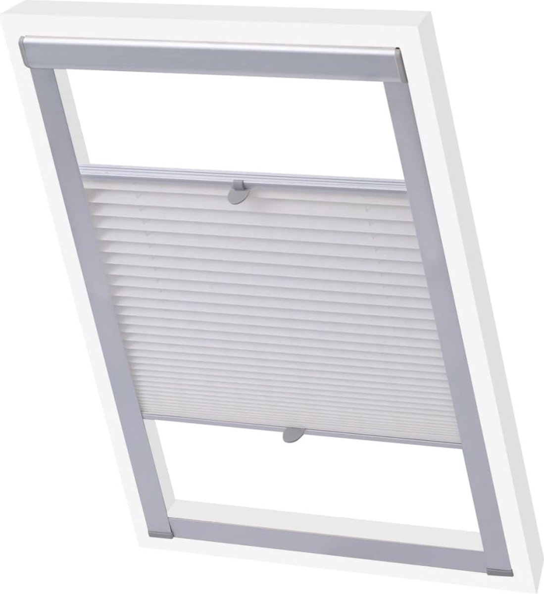 Decoways - Rolgordijn geplooid wit C04