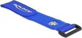 Serre-câbles Fermetures velcro avec boucle et anneau 280 x 38mm / bleu (3 pièces)