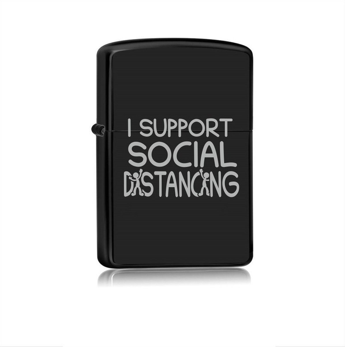 Goedkoopste Aansteker Zwart - i Support Social Distancing