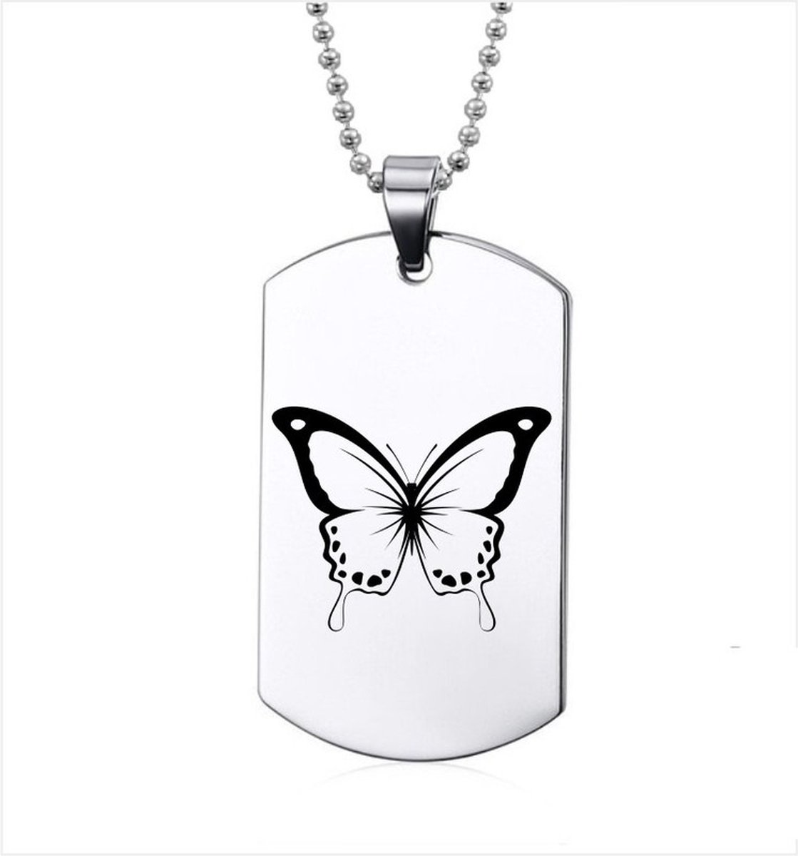 Ketting RVS - Vlinder