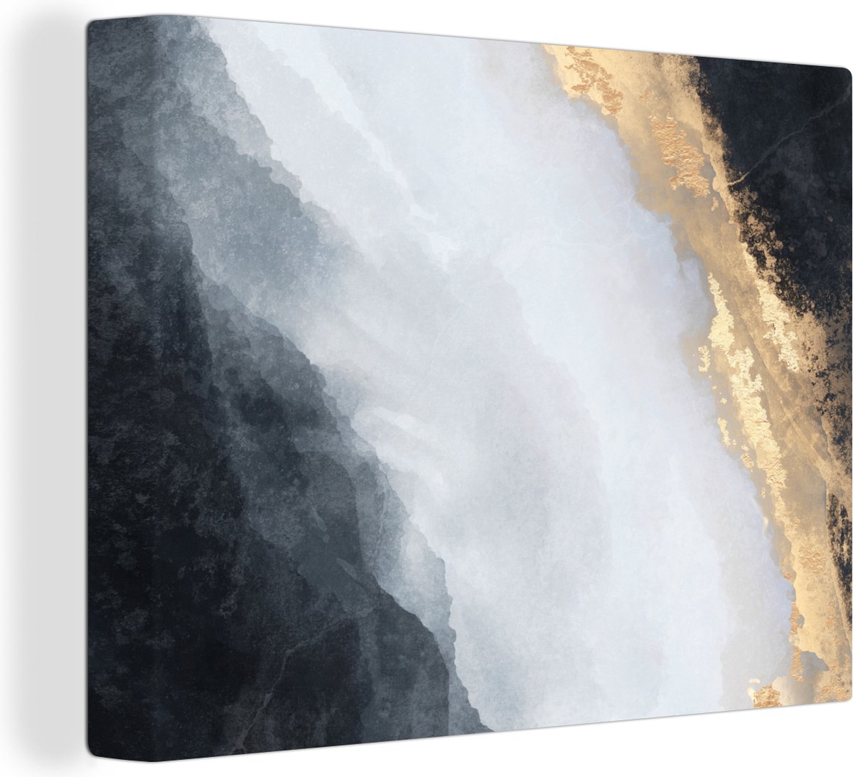 Canvas Schilderij Abstract - Verf - Goud - 40x30 cm - Wanddecoratie