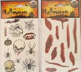 2 stuks Halloween Tattoo Sticker , Carnaval, Halloween , Verjaardag, Kinderen en Volwassenen,