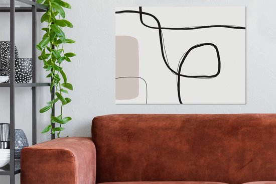 Tableau Peinture Abstrait - Pastel - Minimalisme - 80x60 cm - Décoration murale