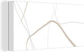 Canvas schilderij 160x80 cm - Wanddecoratie Abstract - Minimalisme - Line art - Muurdecoratie woonkamer - Slaapkamer decoratie - Kamer accessoires - Schilderijen