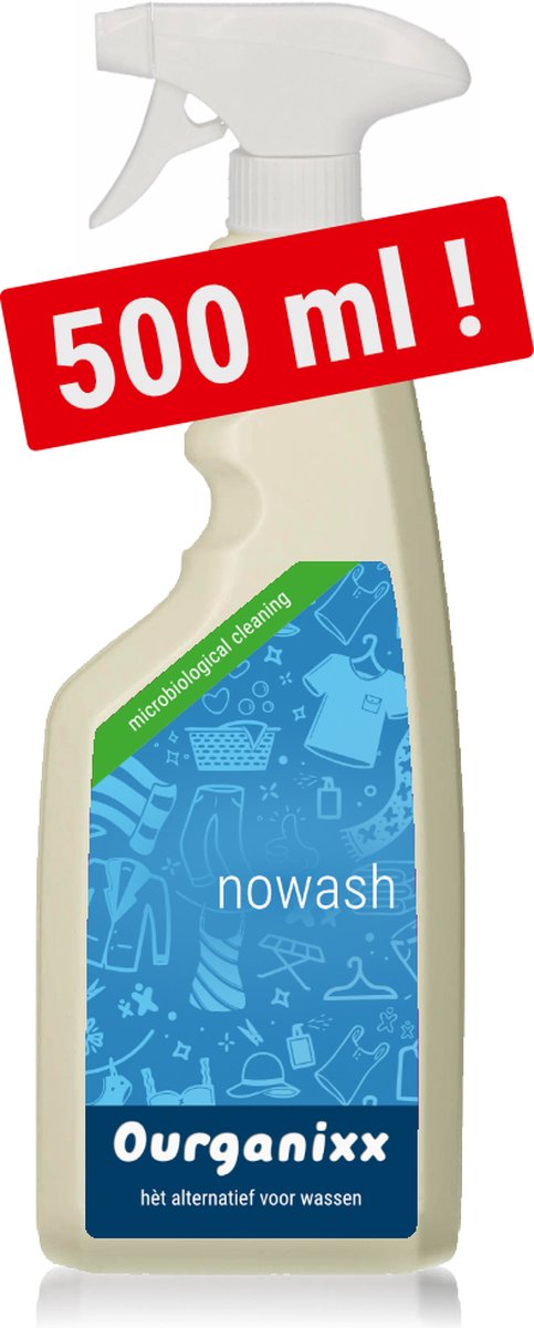 Ourganixx Nowash - Revolutionair nieuw wasmiddel - Hèt alternatief voor wassen - dry wash spray - 500 ml