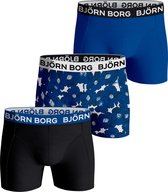 Björn Borg Boxershort Cotton Stretch - Onderbroeken - Boxer - 3 stuks - Heren - Maat L - Blauw/Zwart