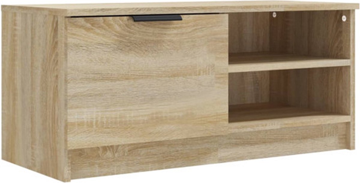 vidaXL - Tv-meubel - 80x35x36,5 - cm - bewerkt - hout - sonoma - eikenkleurig