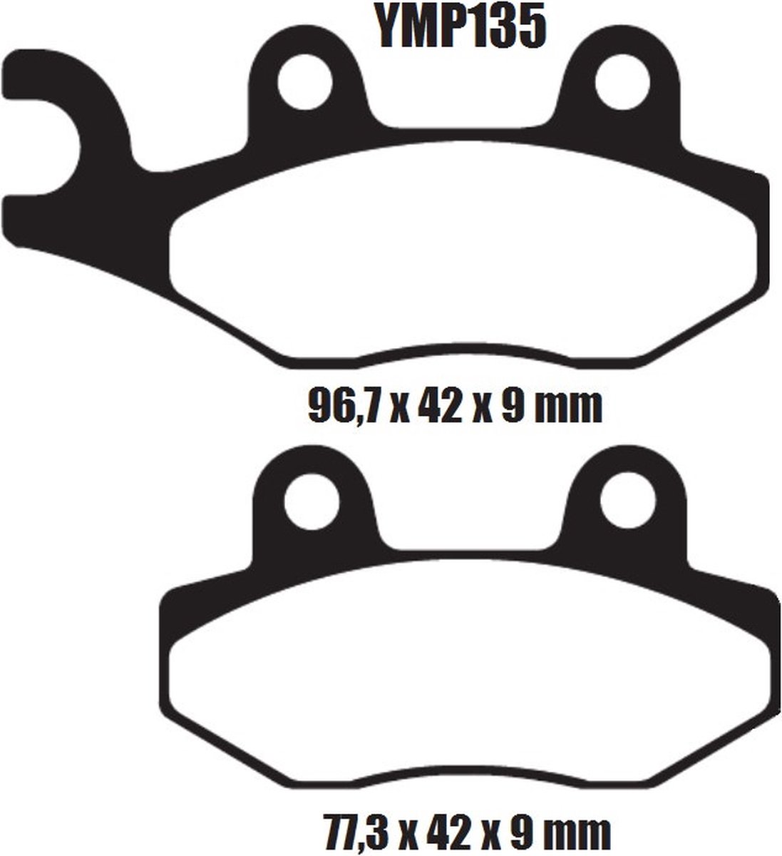 Quad remblokken rechter voorzijde Kawasaki KRT 750 Teryx 2012 - 2013 KRT750 YMP135 remblok rem rechts voor