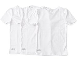 Little Label Ondergoed Jongens - T shirt Jongens Maat 92 - Wit - Zachte BIO Katoen - 3 Stuks - basic T ondershirt jongens ronde hals - Voordeelset